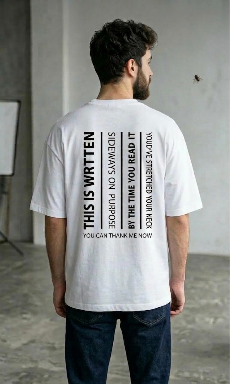MARV NECK STRETCH ENGLISH - Sideways sentence T-shirt ! Oversize fit